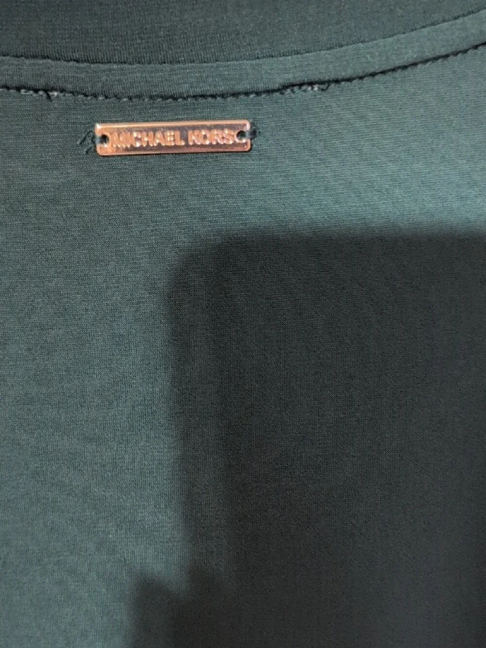 Michael Kors Dark Green Cold-Shoulder Long Sleeve Shirt